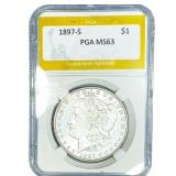 1897-S Morgan Silver Dollar PGA MS63