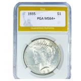 1935 Silver Peace Dollar PGA MS64+