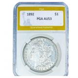 1892 Morgan Silver Dollar PGA AU53