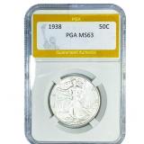 1938 Walking Liberty Half Dollar PGA MS63