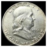 1951 Franklin Half Dollar CLOSELY UNCIRCULATED