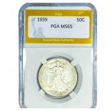 1939 Walking Liberty Half Dollar PGA MS65
