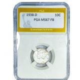 1938-D Mercury Silver Dime PGA MS67 FB