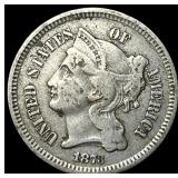 1873 Nickel Three-Cent Piece NEARLY UNCIRCULATED