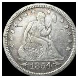 1854 Arrows Seated Liberty Quarter ABOUT UNCIRCULA