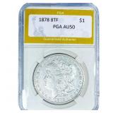 1878 8TF Morgan Silver Dollar PGA AU50