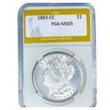 1883-CC Morgan Silver Dollar PGA MS65