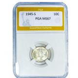 1945-S Mercury Silver Dime PGA MS67