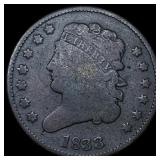 1833 Classic Head Half Cent NEARLY UNCIRCULATED
