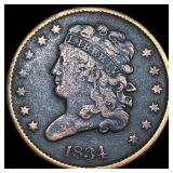 1834 Copper Half Cent NEARLY UNCIRCULATED