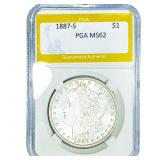1887-S Morgan Silver Dollar PGA MS62