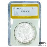 1890-CC Morgan Silver Dollar PGA MS61