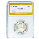 1948 Washington Silver Quarter PGA MS66+