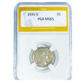 1931-S Buffalo Nickel PGA MS65