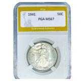 1941 Walking Liberty Half Dollar PGA MS67