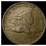 1857 Copper-Nickel Flying Eagle Cent CLOSELY UNCI
