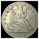 1853-O Arrows/Rays Seated Liberty Half Dollar  LI