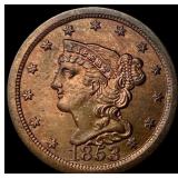 1853 Braided Hair Half Cent UNCIRCULATED