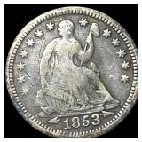 1853 Arrows Seated Liberty Half Dime NICELY  CIRC