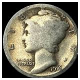 1916-D Silver Mercury Dime HIGH GRADE