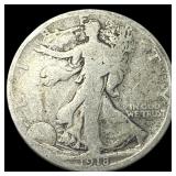 1918-D Silver Half Dollar Walking Liberty LIGHTLY