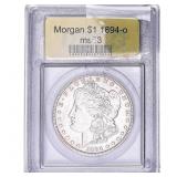 1894-O Morgan Silver Dollar USCG MS63