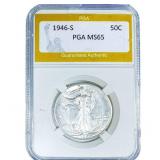 1946-S Walking Liberty Half Dollar PGA MS65