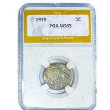 1919 Buffalo Nickel PGA MS65