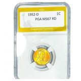 1952-D Wheat Cent PGA MS67 RD