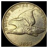 1857 Copper-Nickel Flying Eagle Cent CLOSELY  UNC