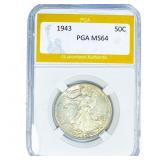 1943 Walking Liberty Half Dollar PGA MS64