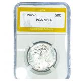 1945-S Walking Liberty Half Dollar PGA MS66