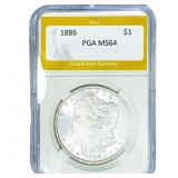 1886 Morgan Silver Dollar PGA MS64