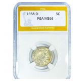 1938-D Buffalo Nickel PGA MS66