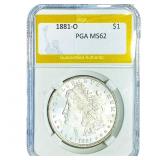 1881-O Morgan Silver Dollar PGA MS62