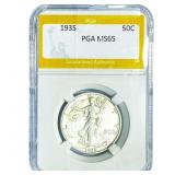 1935 Walking Liberty Half Dollar PGA MS65