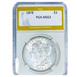 1878 Morgan Silver Dollar PGA MS63