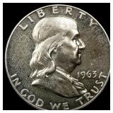 1963 Franklin Silver Half Dollar GEM PROOF