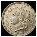 1865 Nickel Three-Cent Piece CLOSELY UNCIRCULATED