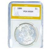 1886 Morgan Silver Dollar PGA MS64