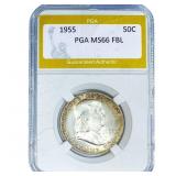 1955 Franklin Half Dollar PGA MS66 FBL