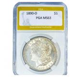 1890-O Morgan Silver Dollar PGA MS63
