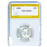 1946 Washington Silver Quarter PGA MS66+