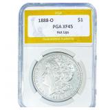 1888-O Morgan Silver Dollar PGA XF45 Hot Lips