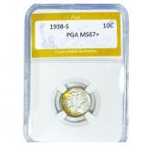 1938-S Mercury Silver Dime PGA MS67+
