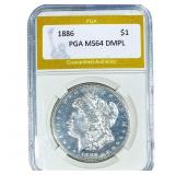 1886 Morgan Silver Dollar PGA MS64 DMPL