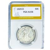 1929-D Walking Liberty Half Dollar PGA AU58