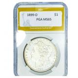 1899-O Morgan Silver Dollar PGA MS65