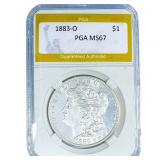 1883-O Morgan Silver Dollar PGA MS67