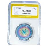 1938 New Rochelle Half Dollar PGA MS66